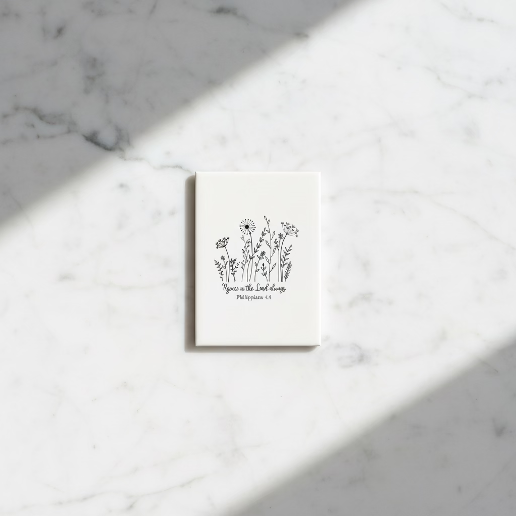 Fine Line Floral Scripture Magnet