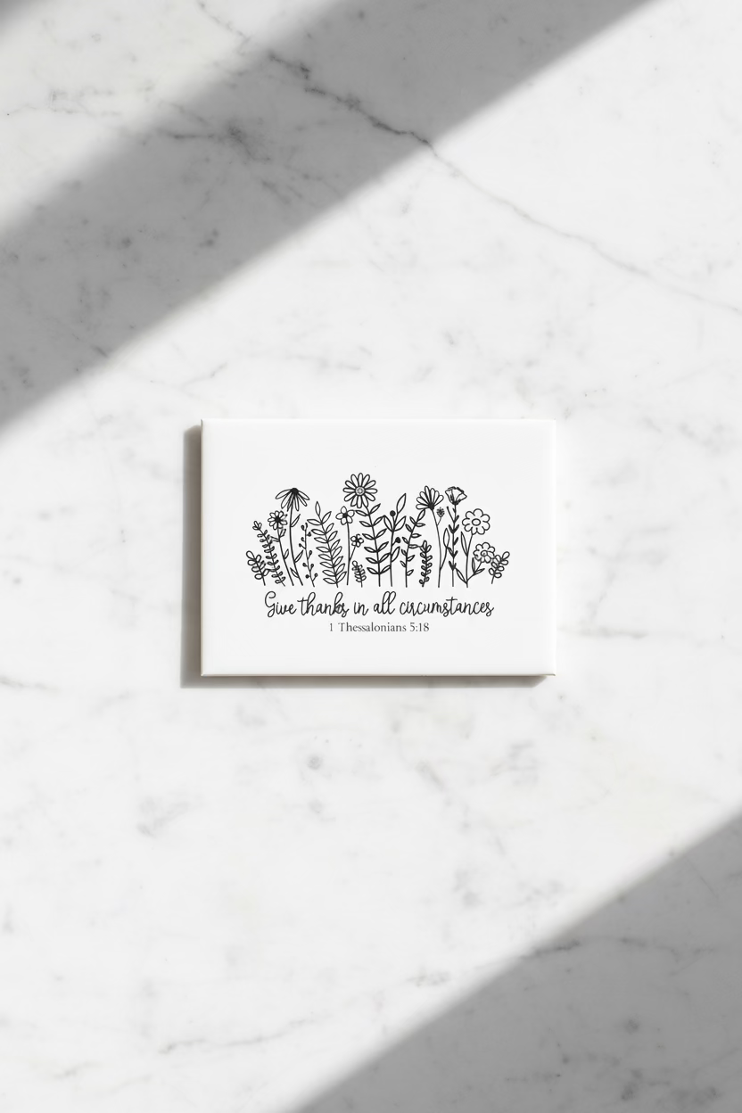 Fine Line Floral Scripture Magnet