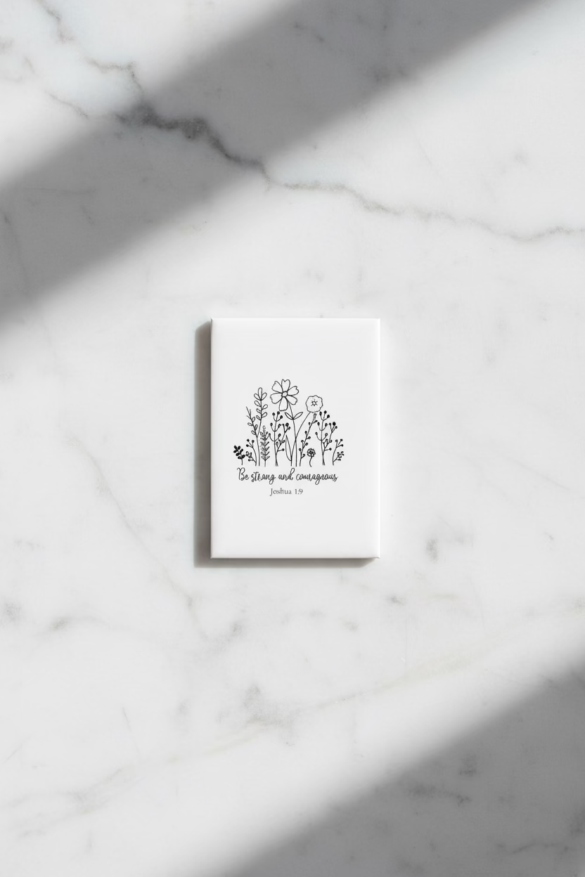 Fine Line Floral Scripture Magnet