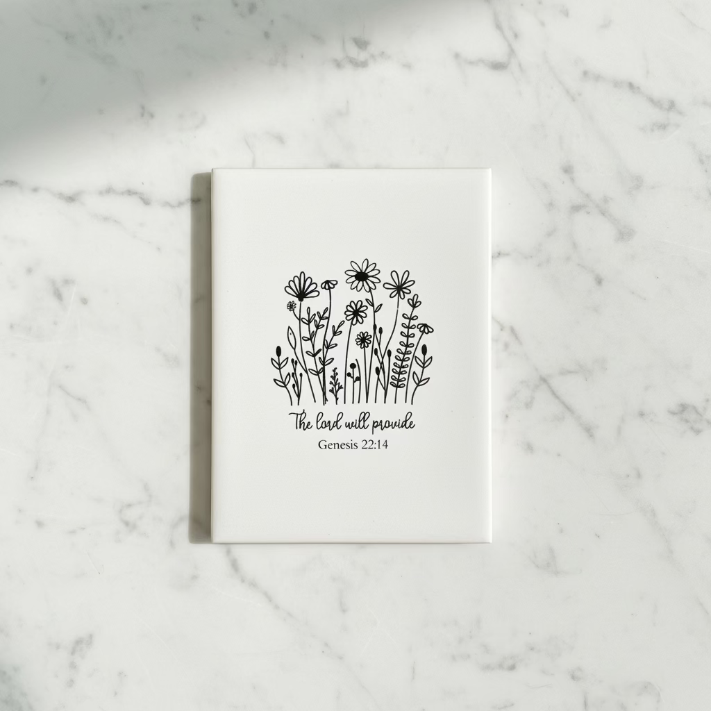 Fine Line Floral Scripture Magnet