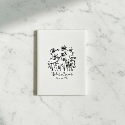 Fine Line Floral Scripture Magnet