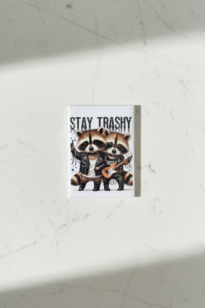Stay Trashy | Snarky Animal Magnets | Funny Pet Magnets | Stick 'Em Up