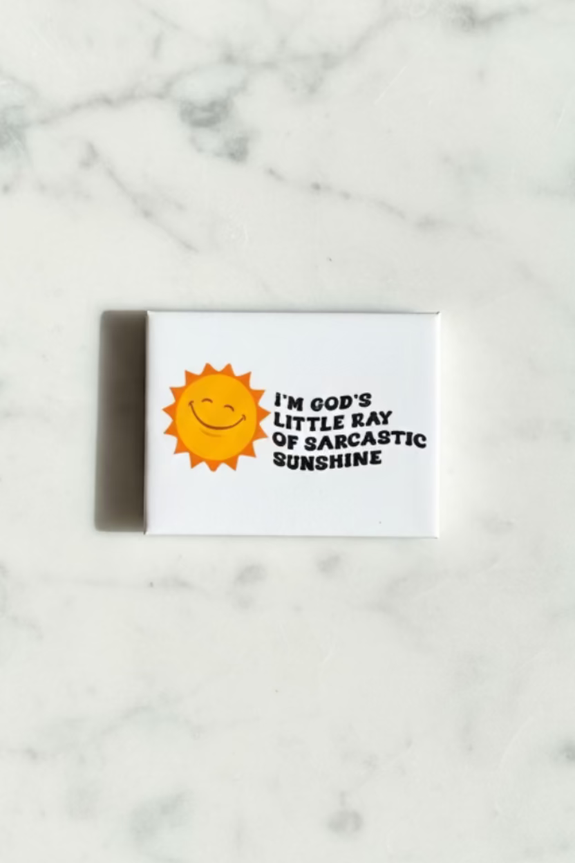 ☀️ I'm God's Little Ray of Sarcastic Sunshine Magnet | Funny Christian Collection